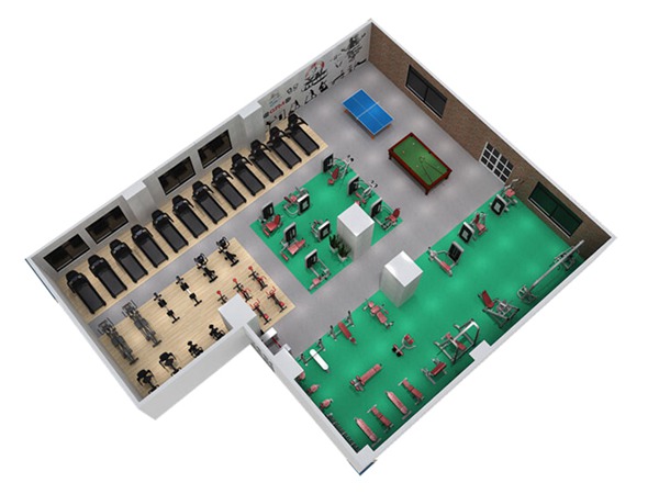 1000平方健身房配置方案-广西球王会体育健身器材有限公司