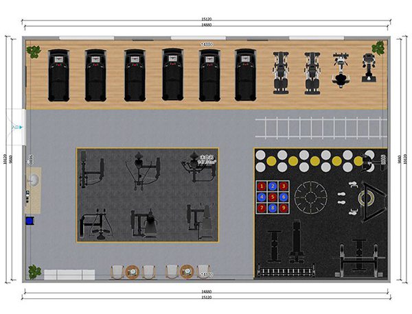 120平方健身房配置方案-广西球王会体育健身器材有限公司 120平方健身房配置方案-广西球王会体育健身器材有限公司